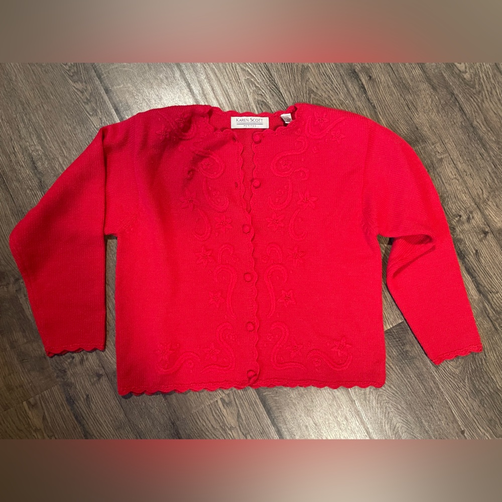 Karen Scott Petites Read Embroidered Sweater, Size Women’s PS